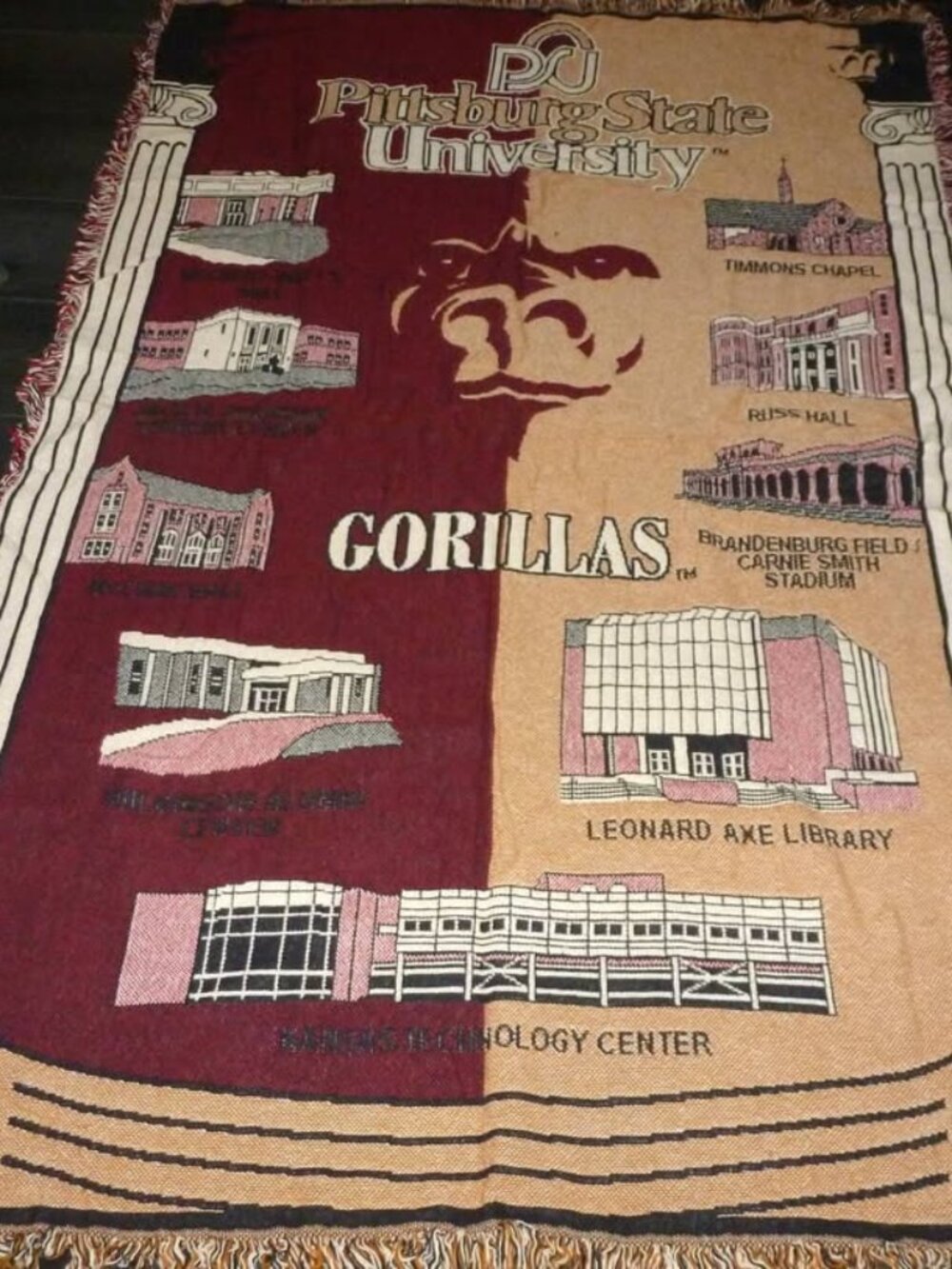 Pittsburg State University Blanket / Throw - Approx 38" x 74"